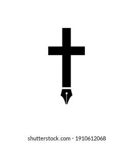 Christian Cross Pen Logo Vector Illustration Stock Vector (Royalty Free) 1910612068 | Shutterstock