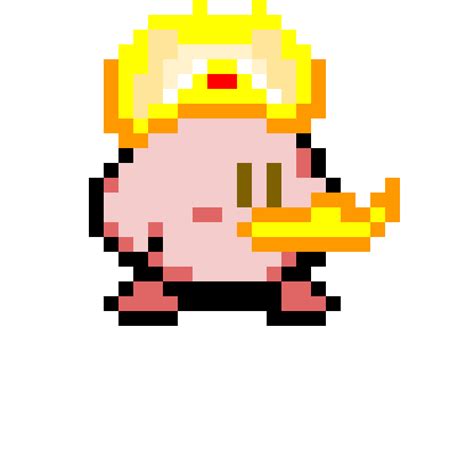 Fire powered kirby pixel art