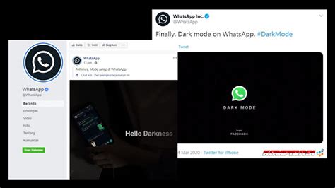 Kini Whatsapp Sudah Resmi Hadirkan Mode Gelap | Kompirasi