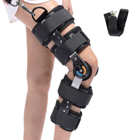 Buy Hinged Knee Brace ROM Knee Immobilizer Brace Post Op Orthopedic Patella Knee Brace ACL MCL ...