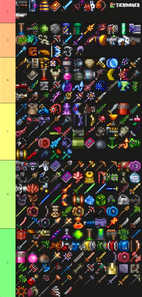 Terraria Weapon Tier List (Community Rankings) - TierMaker