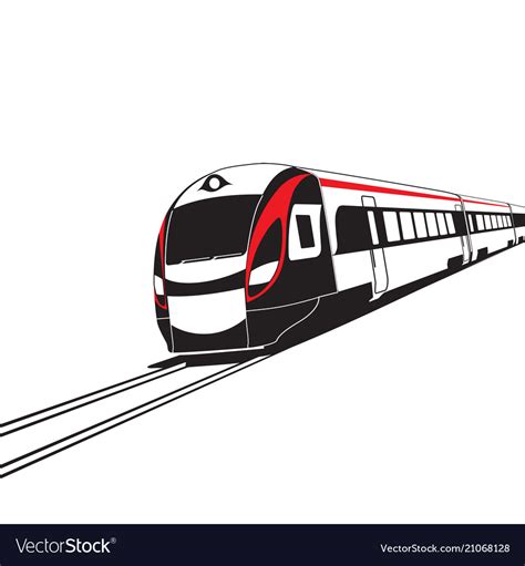 Modern high speed train on white background Vector Image