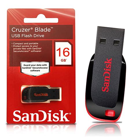 SanDisk 16GB Cruzer Blade USB Flash Drive Memory Stick Pen Thumb Key Black - SanDisk from Mahir ...