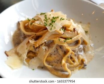 Vegetarian Truffle Fettuccine Mushrooms Stock Photo 1655377954 | Shutterstock