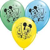 Baby Mickey Mouse 1st Birthday Latex Balloons – Jeckaroonie Balloons