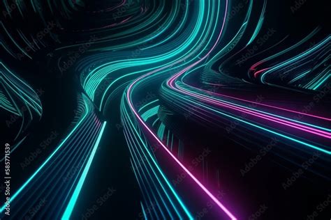 abstract neon background with glowing ascending lines, futuristic, and fantastic wallpaper ...