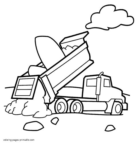 Dump truck coloring pages printable || COLORING-PAGES-PRINTABLE.COM