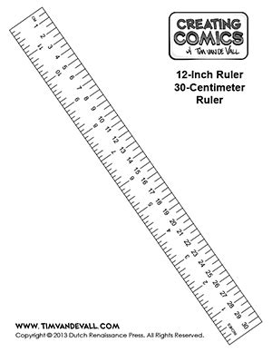 Free printable ruler in inches and centimeters - Creating Comics