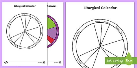 Printable Liturgical Calendar Activity Sheet | Twinkl USA