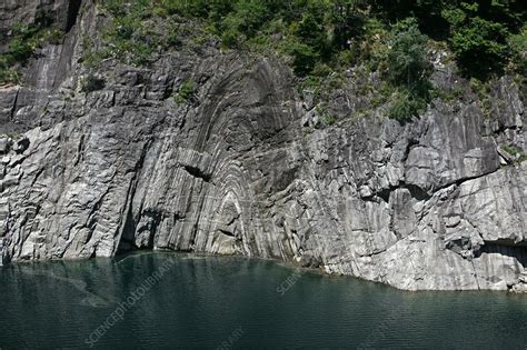 Anticlinal rock fold - Stock Image - C003/7045 - Science Photo Library