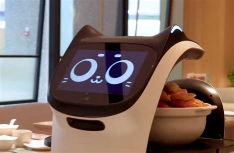 This robot cat waiter delivers your food, accepts pets and scratches as gratuity