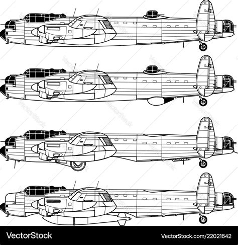 Avro lancaster Royalty Free Vector Image - VectorStock