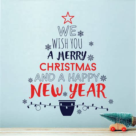 We Wish You A Merry Christmas Tree Wall Sticker By SirFace Graphics | notonthehighstreet.com