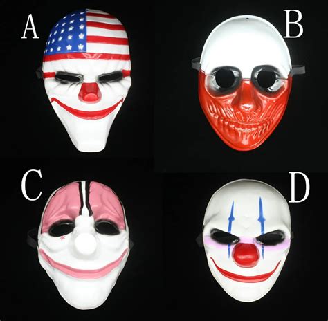 Payday 2 Mask Dallas mask/Wolf/Chains/Hoxton cosplay halloween horror clown mask payday ...