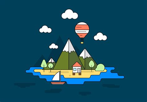 Vacation Island Vector Illustration 122309 Vector Art at Vecteezy