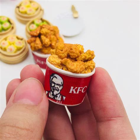 Miniature Fried Chicken KFC in Bucket, Miniature Fake Food Diameter 17 Mm - Etsy