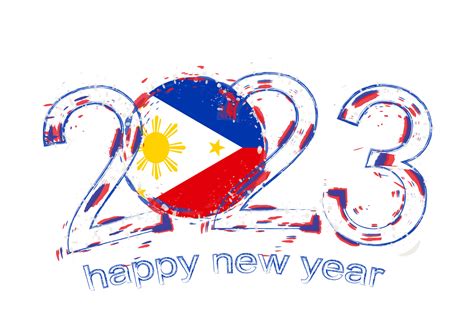 2023 Year in grunge style with flag of Philippines. 12892002 Vector Art at Vecteezy