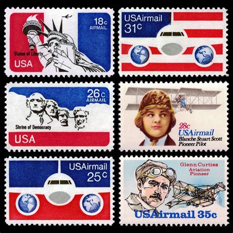 1974-80 U.S. Airmail Stamp Set | U.S. Back of the Book Stamps