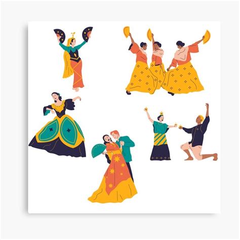 "Sticker Pack Filipino Flores de Mayo Fiesta Dances" Canvas Print for ...