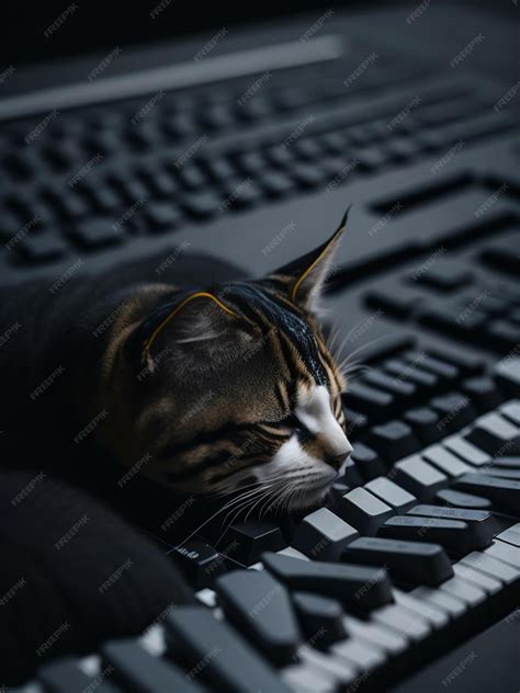 Premium AI Image | A cat is laying on a keyboard