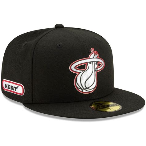 Men's Miami Heat New Era Black Official Back Half 59FIFTY Fitted Hat