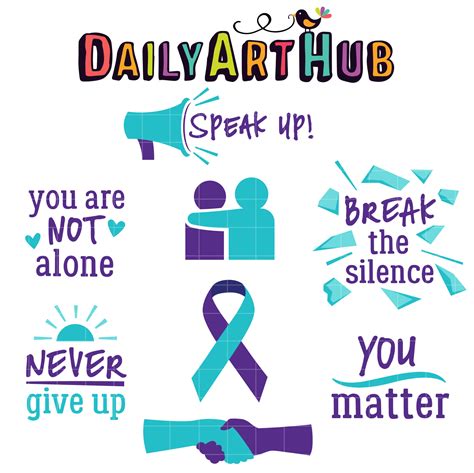 Suicide Prevention Awareness Clip Art Set – Daily Art Hub // Graphics, Alphabets & SVG