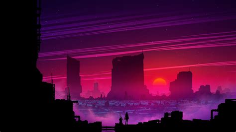 Purple Anime City Ps4 Wallpapers - Wallpaper Cave