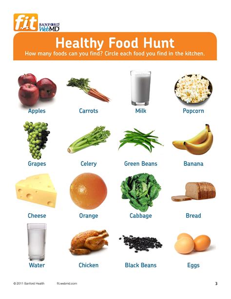 Healthy Foods Printable