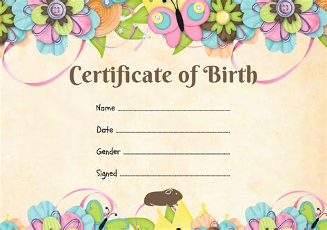 Guinea Pig Birth Certificate Printable PDF A4 Download Instant Print at Home Template - Etsy