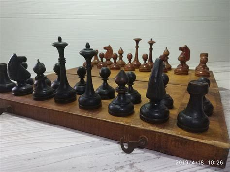 Soviet Chess Set Old Russian Vintage Wooden Chess Game - Etsy