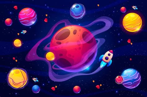 Premium Vector | Cartoon colorful galaxy background