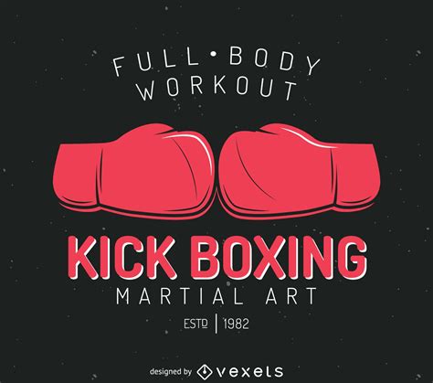 Kick-boxing Badge Logo Template Vector Download