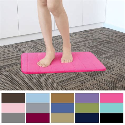 Non-slip Memory Foam Bath Rugs Soft Bathroom Mats Hot Pink - Walmart.com