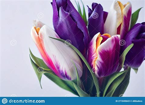 Original Tulips Bouquet of Dark Purple Color for Cute Gift Stock Illustration - Illustration of ...