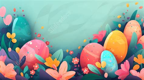 Easter Eggs Blue Powerpoint Background For Free Download - Slidesdocs