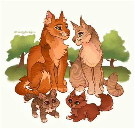 Firestar, Sandstorm, Leafkit and Squirlkit | Котята, Детеныши животных, Кошки воины