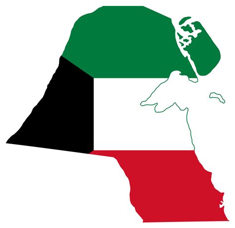 Large flag map of Kuwait | Kuwait | Asia | Mapsland | Maps of the World