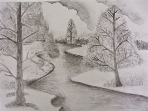 Scenery Drawing Pencil Shading Easy Pencil Drawings Of Landscapes | Landscape pencil drawings ...