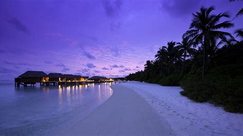 Maldives Island At Night Hd - 1920x1080 Wallpaper - teahub.io