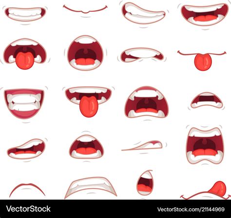 Cartoon mouths facial expression surprised mouth Vector Image