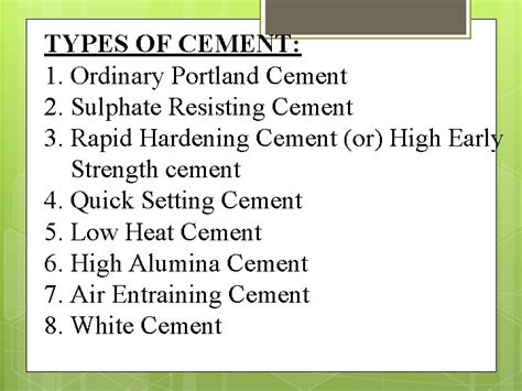 CEMENT AND TYPES OF CEMENT Cement Cement is