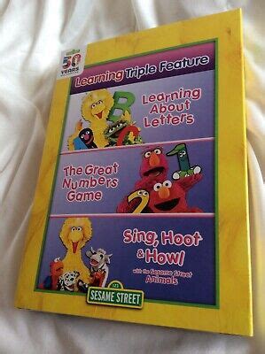 SESAME STREET LEARNING Triple Feature DVD Letters Numbers Animals 2019 ...