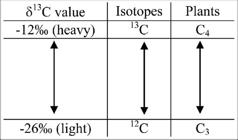 4. Illustration of relationships between carbon isotope measurements,... | Download Scientific ...