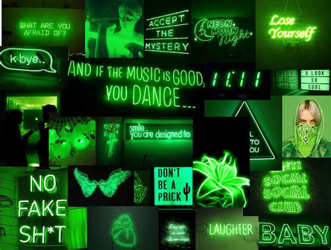 View 17 Laptop Neon Green Aesthetic Background