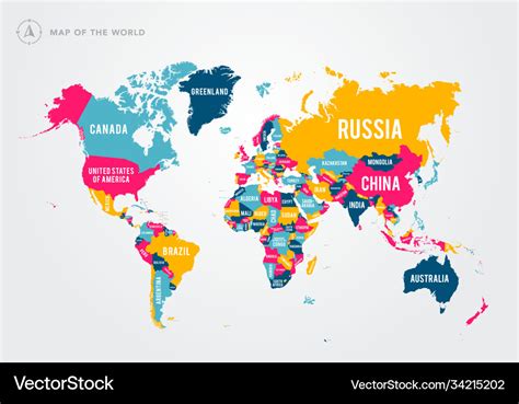 Map Of The World With The Countries Names - Corrie Christina