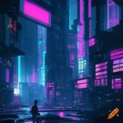 Synthwave cyberpunk city