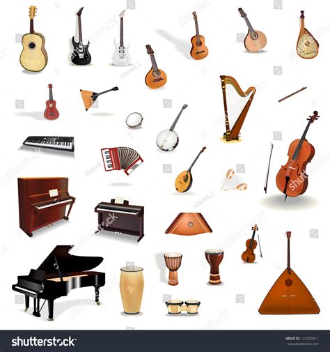 Big Collection Vector Music Instruments Stock Vector (Royalty Free) 137307611 | Shutterstock