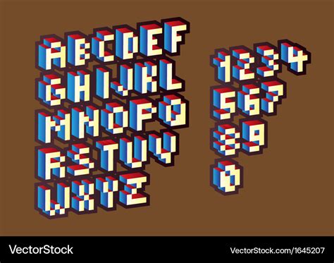 Pixel alphabet Royalty Free Vector Image - VectorStock