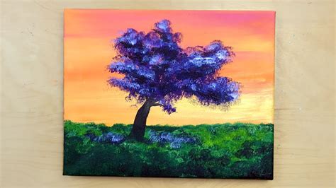 Lavender Tree | Acrylic Painting for Beginners | Easy Painting Tutorial ...