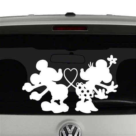 Mickey and Minnie Mouse Tails In Shape of Heart Vinyl Decal Sticker Car ...